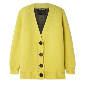 Meryll Rogge Yellow Double Face Wool Cashmere Cardigan Small